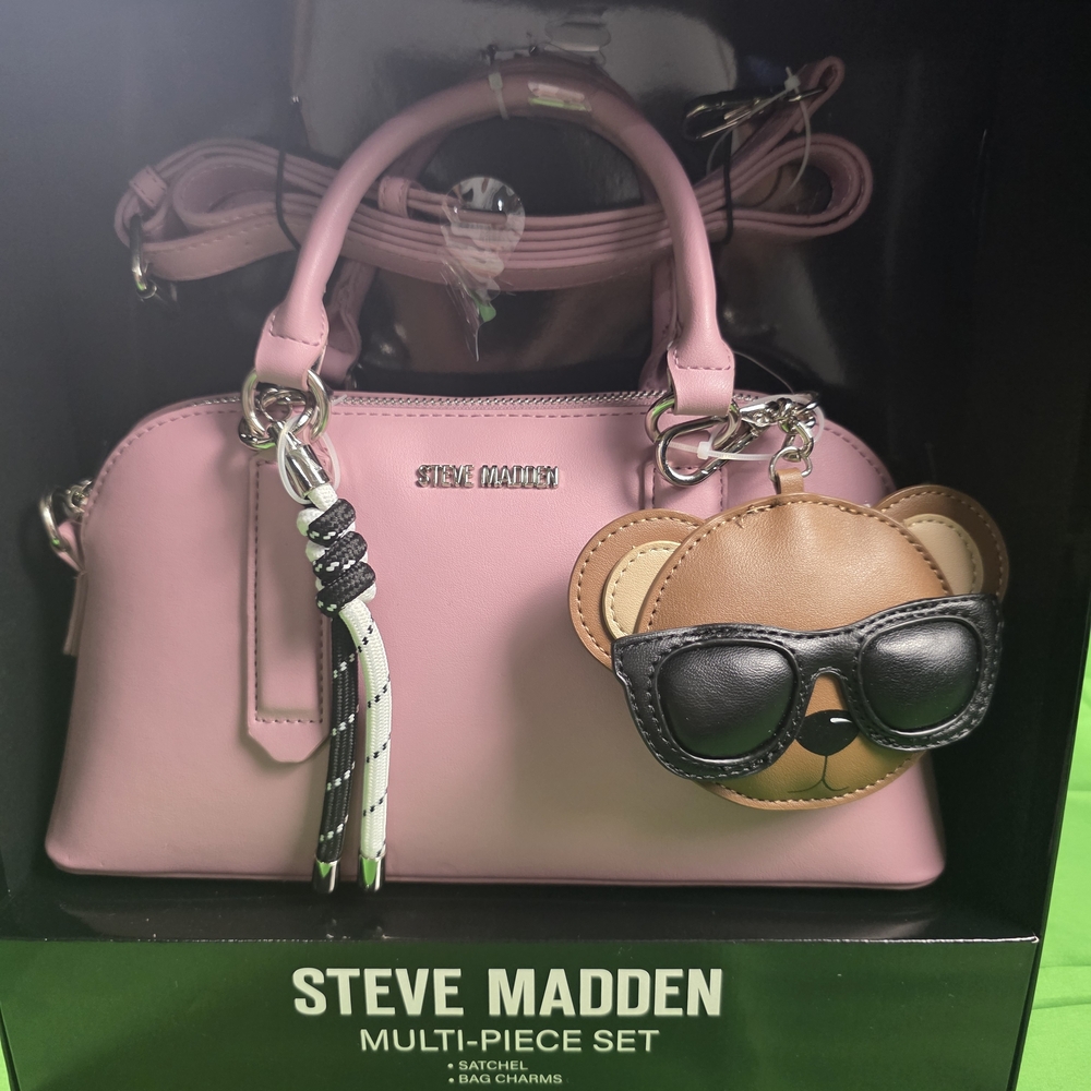 Steve Madden Pink Handbag with Bear Charm